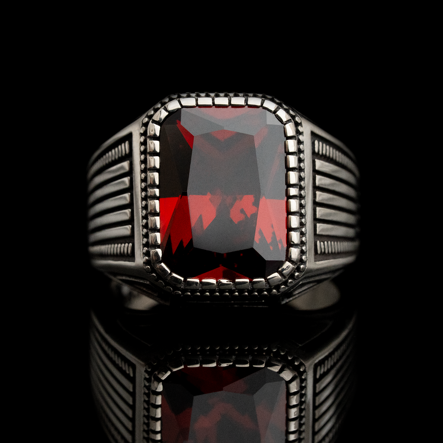 Anillo Olivo Rojo Plata