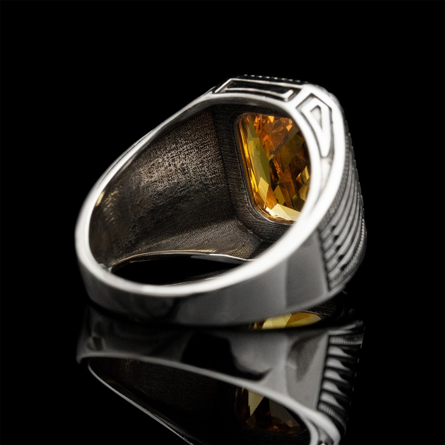 Anillo Olivo Naranja Plata