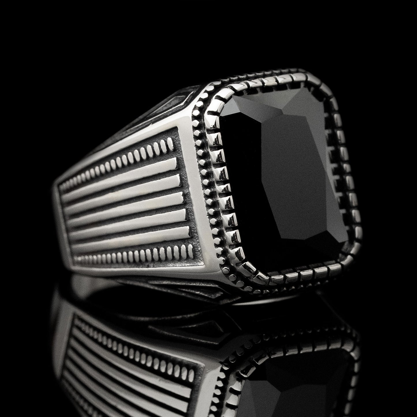 Anillo Olivo Negro Plata