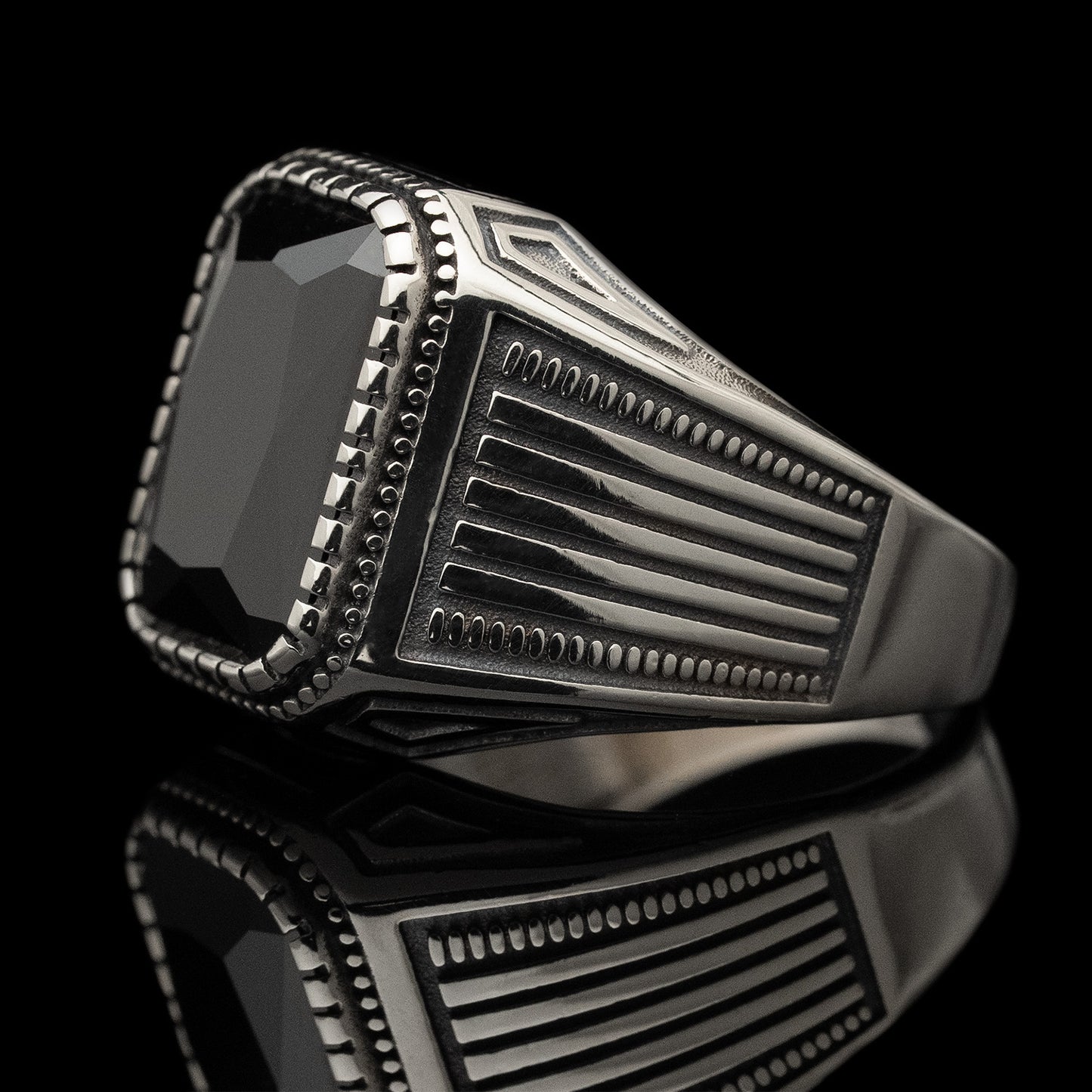 Anillo Olivo Negro Plata