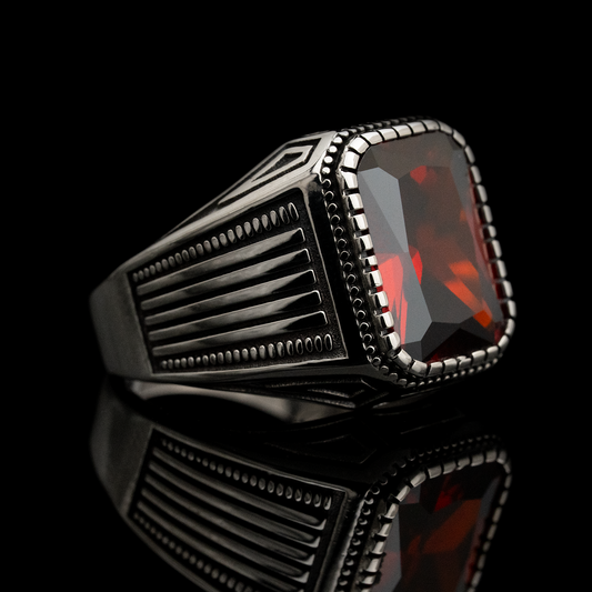 Anillo Olivo Rojo Plata